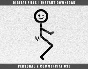 Funny Winking Stick Figure - F It Svg - Cricut Cut File (Digital Download)