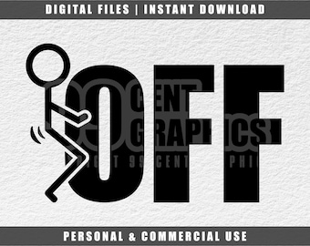 Lustige Strichmännchen-Fuck-Off-Svg: Cricut Schnitt Datei (Digitaler Download)