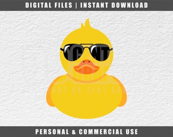 Sunglasses Rubber Duck Svg: Vector File, Cricut, Bath Duck (Digital Download)