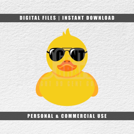 Cartoon Duck with Sunglasses - Cute and Stylish