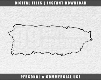 Puerto Rico Outline SVG: Boricua Island Cut File (Digital Download)