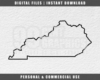 Kentucky State Outline SVG: United States Cut File (Digital Download)
