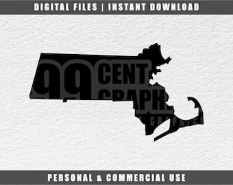 Massachusetts State Silhouette SVG: Cricut, Engraving, Cut File (Digital Download)