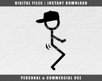 Funny Stick Figure SVG: Fuck It Guy With Hat (Digital Download)