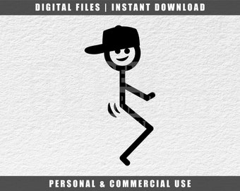 Lustige Strichmännchen SVG: Scheiß auf Kerl mit Hut (Digitaler Download)