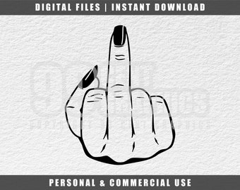 中指 svg、Fuck You svg、Girl Power svg、Cricut svg、面白い svg、Png、Jpg、Pdf、即時ダウンロード