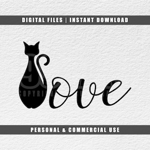Katze-Svg, Katzen-Liebe-Svg, Tier-Svg, Cricut-Svg, geschnittene Datei-Svg, sofortiger Download