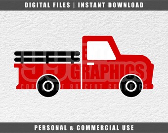 Old Red Truck Svg, Retro Pick Up Truck, Cricut Svg, Funny Svg, Layered Svg, PNG, PDF, JPG, Instant Download
