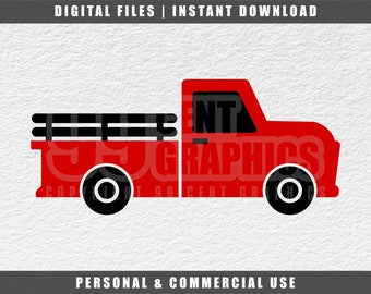 Red Truck Svg, Pick Up Truck Svg, Cricut Svg, Funny Svg, Layered Svg, PNG, PDF, JPG, Instant Download