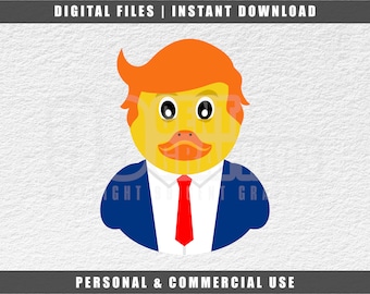 Trump Ente SVG: Badeente Gummiente Vektordatei (Digitaler Download)