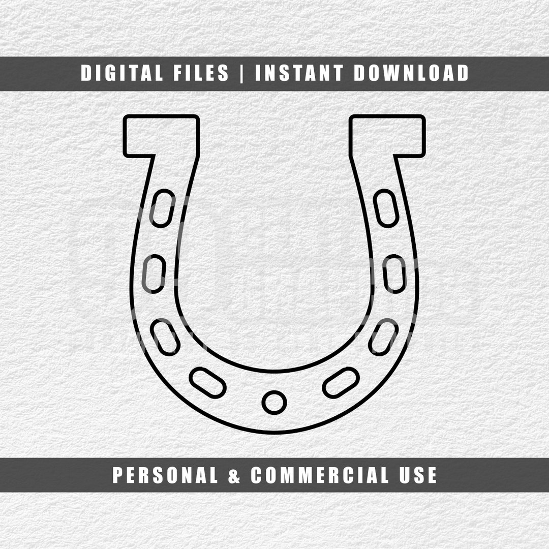 Horseshoe Outline Svg, Horseshoe Vector Svg, Horseshoe Cut Files, Cricut Svg, Png, Jpg, Pdf