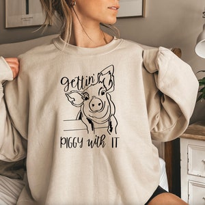 Pig Sweatshirt,Funny Hoodie, Farm Sweatshirt, Country Hoodie, Southern Sweatshirt, Youth Pig Gifts, Animal Sweatshirt