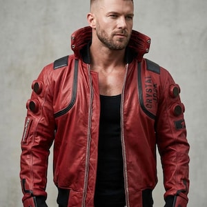 Akira Kaneda-stil läderjacka | Cybernetisk sci-fi-inspirerad cosplay-outfit