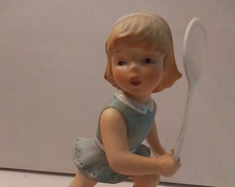Vintage 1983 Goebel Today's Children "Little Tennis Player" Figurine, W. Germany