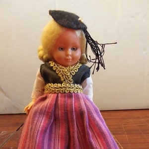 Vintage 6&quot; Sleepy Eye Rubber/Plastic Doll with Nationality Clothing