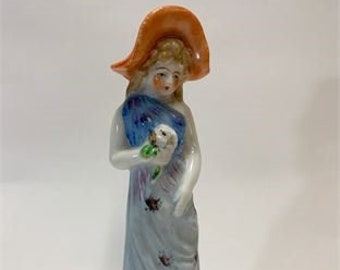 Vintage Japan Decorative Hand Painted Ceramic Lady Figurine