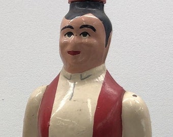 Vintage Painted Glass Home Decorative Matador Character 12" Decanter