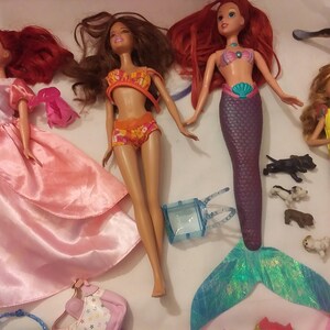 Barbie & Disney Princess Dolls - Ariel, Beast, Horse, Furniture, Wardrobe Closet, Barn image 3