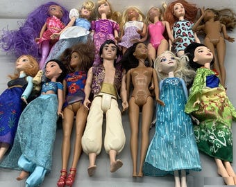 15 muñecas de princesas Disney de Mattel: Elsa, Anna, Mulan, Jasmine y Aladdin