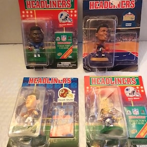 Collection of 4 NFL/NBA Headliners Figures - Glenn, Schuler, Moore, IOP