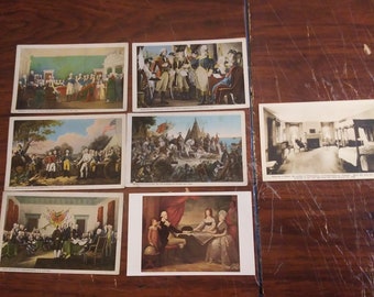 Collection de 7 cartes postales vintage George Washington - Touristiques, emblématiques