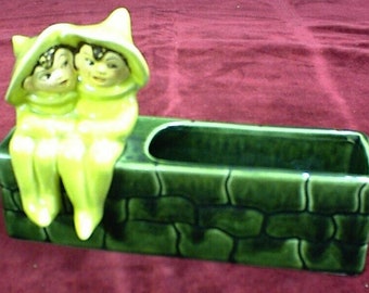 California Pottery 2 Pixis Decorative wall vase or planter