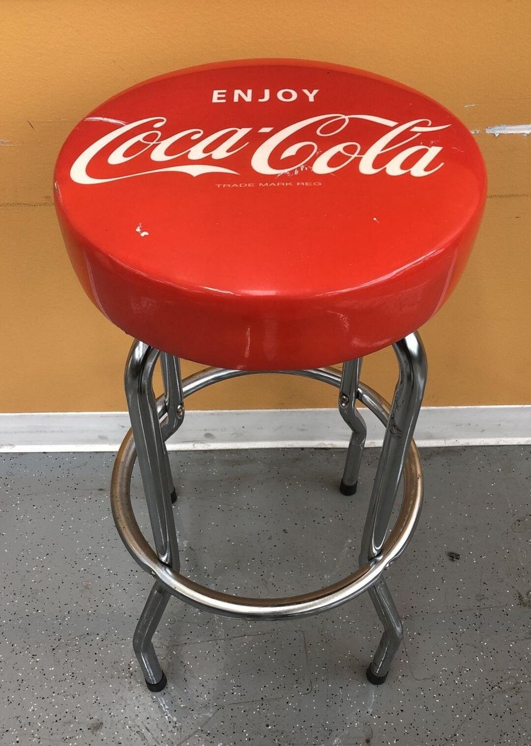 30 Coca Cola Bar Stool With Chrome Legs Etsy