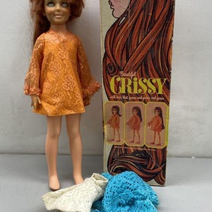 Vintage 1968 Ideal Toy Corp Crissy Doll Growing Hair, Box & Clothes