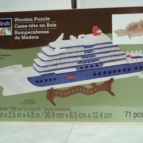 Cruise Ship large wooden 3 Dimensional puzzle, model kit. MIP (offers)