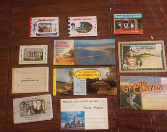 Lot de vintage des années 50 + paquets de cartes postales, collections et livres inutilisés - Tourisme