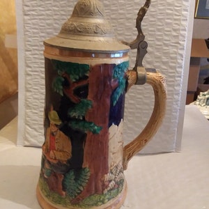 Vintage Made In Western Germany Stein with Metal Flip Cover