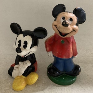 2 Vintage 1970-80s Walt Disney Mickey Mouse Coin Banks