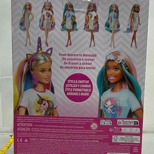 Mattel Barbie Fantasy Hair Doll + Butterfly Dress Doll - New, Sealed image 5