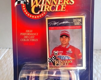 NASCAR Jeff Gordon No. 1 - 1991 Carolina Ford Thunderbird coche fundido a presión con tarjeta coleccionable, MIP