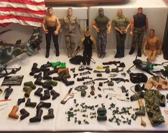 VINTAGE G.I. JOE DOLL 1960's SCAR BEARD & HAIR~2 Outfits