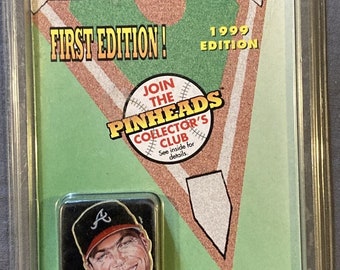 Pin coleccionable de primera edición de MLB Pinheads de Chipper Jones 1999, MIP