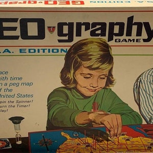 Vintage 1965 Cadaco GeoGraphy Board Game, complete