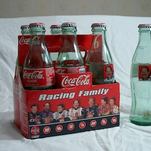 1996 Dale Earnhardt i rodzina wyścigowa NASCAR szklana butelka Coca-Cola 6 sztuk