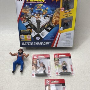 The Rock, John Cena, Strowman, Micro Maniax WW Wrestling Figures, IOB y uno más