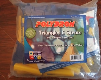 Polydron Set Multi-Color Triangles & Struts Set, MIP (90 pcs) by Creative Toys USA
