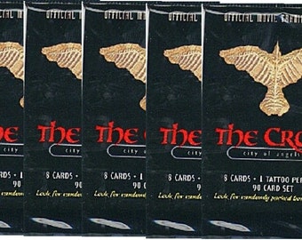 5 Packs of 1996 The Crow, City Of Angels motion picture/movie - pack 8 Cards, 1 Tattoo