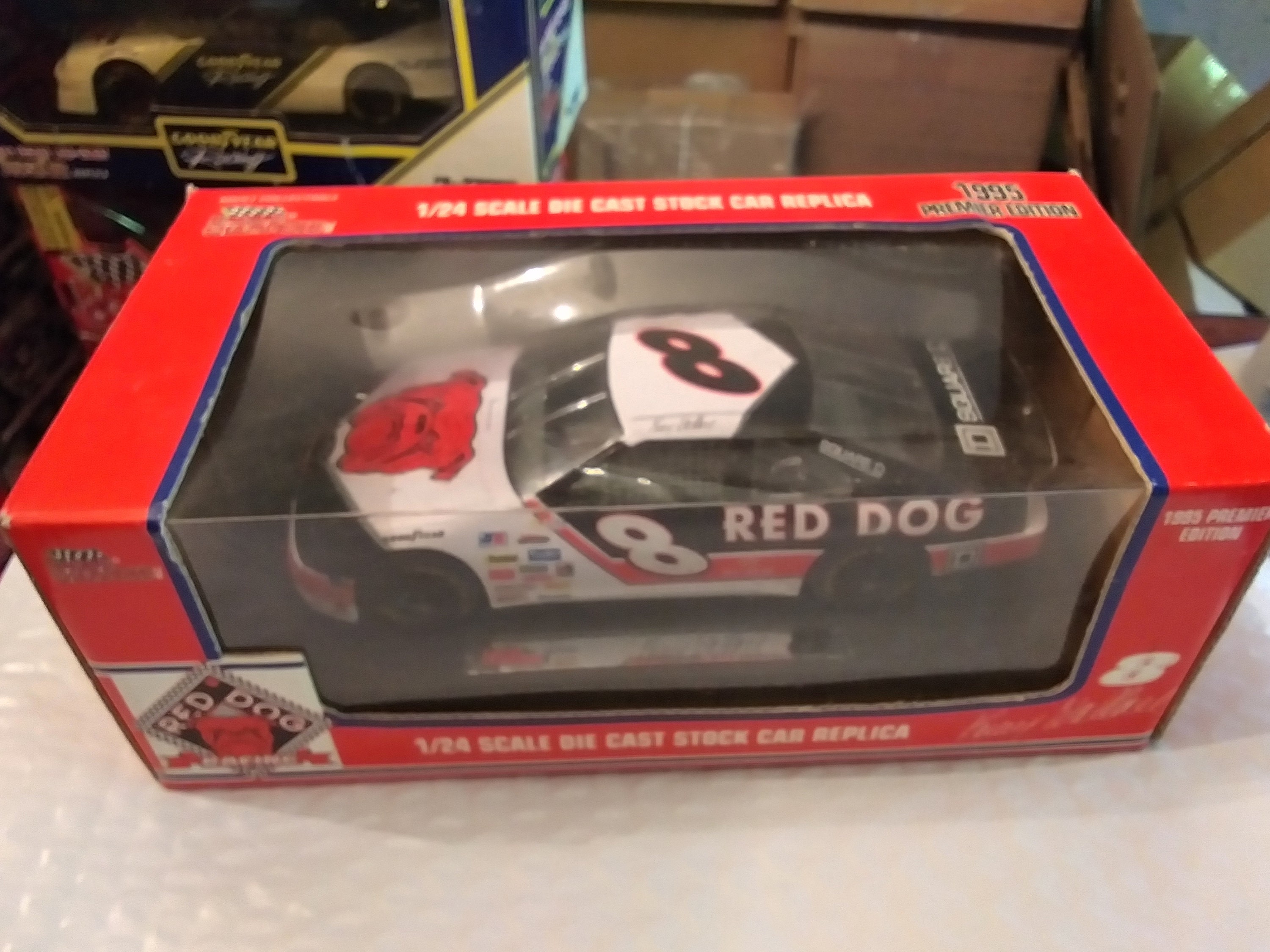 1995 Red Dog Racing No. 8 Kenny Wallace NASCAR die-cast stock car, MIB