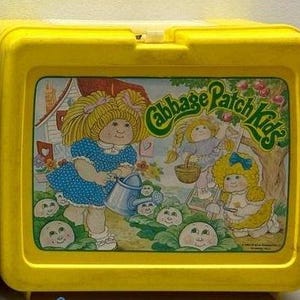 Vintage kinderlunchdoos met koolpatch uit de jaren 80 van Thermos
