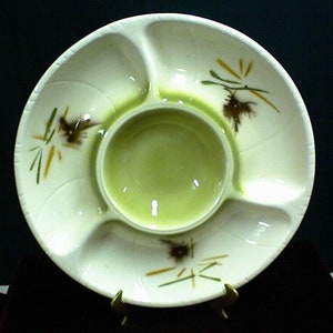 California Potteries 4 part divided bowl. marked Lane & Co.