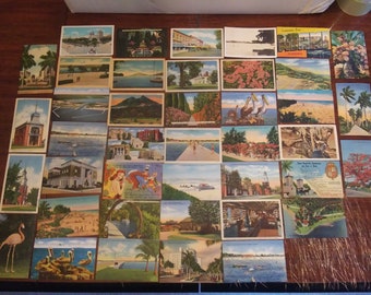 Collection of 41 Vintage US City Chrome Linen Postcards 1 - Tourist, Landmarks, Art, Parks