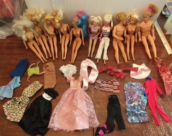 Collection de 10 poupées vintage - Barbie, Spice Girls Baby, Ken Doll, Clothes+