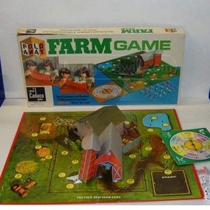 The Fold Away Farm Game 1970 Cadaco Board Game