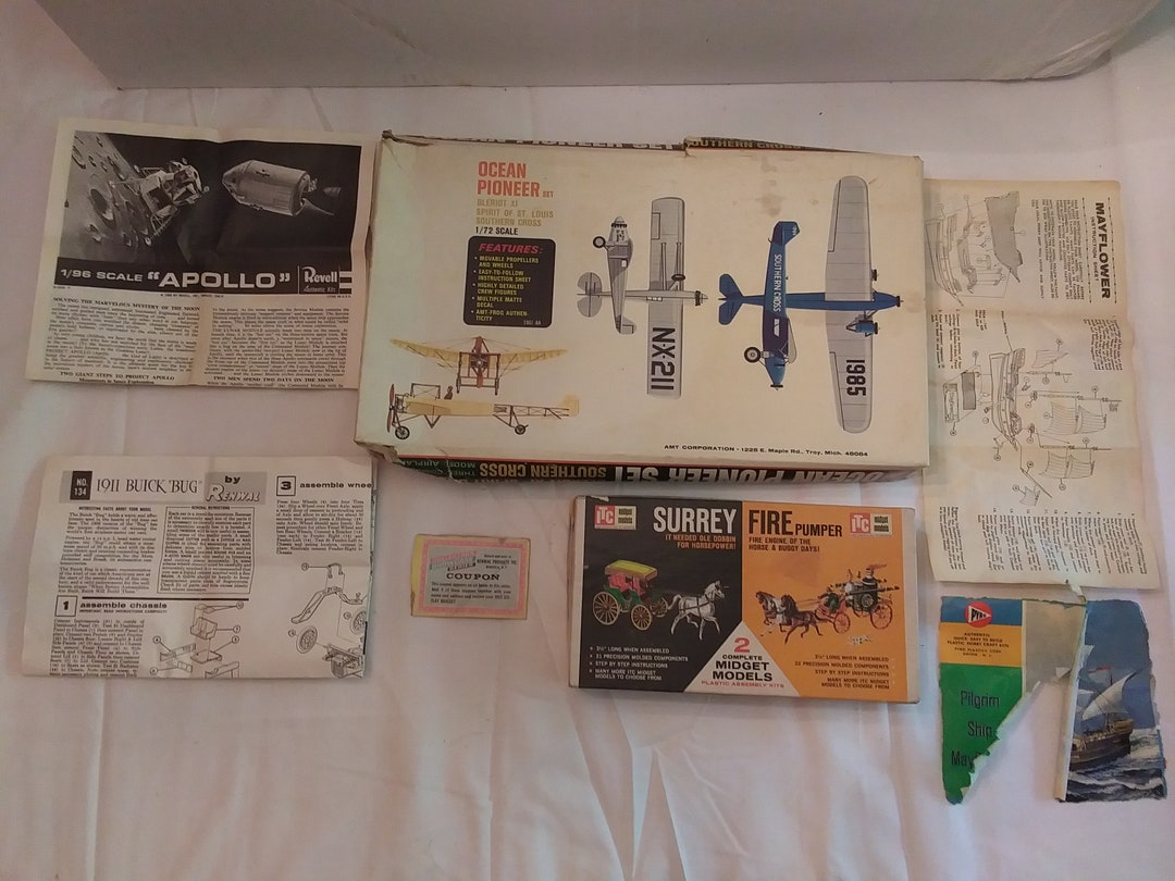 Collection of Vintage Plastic Model Kits, Parts, Instructions - Surrey ...
