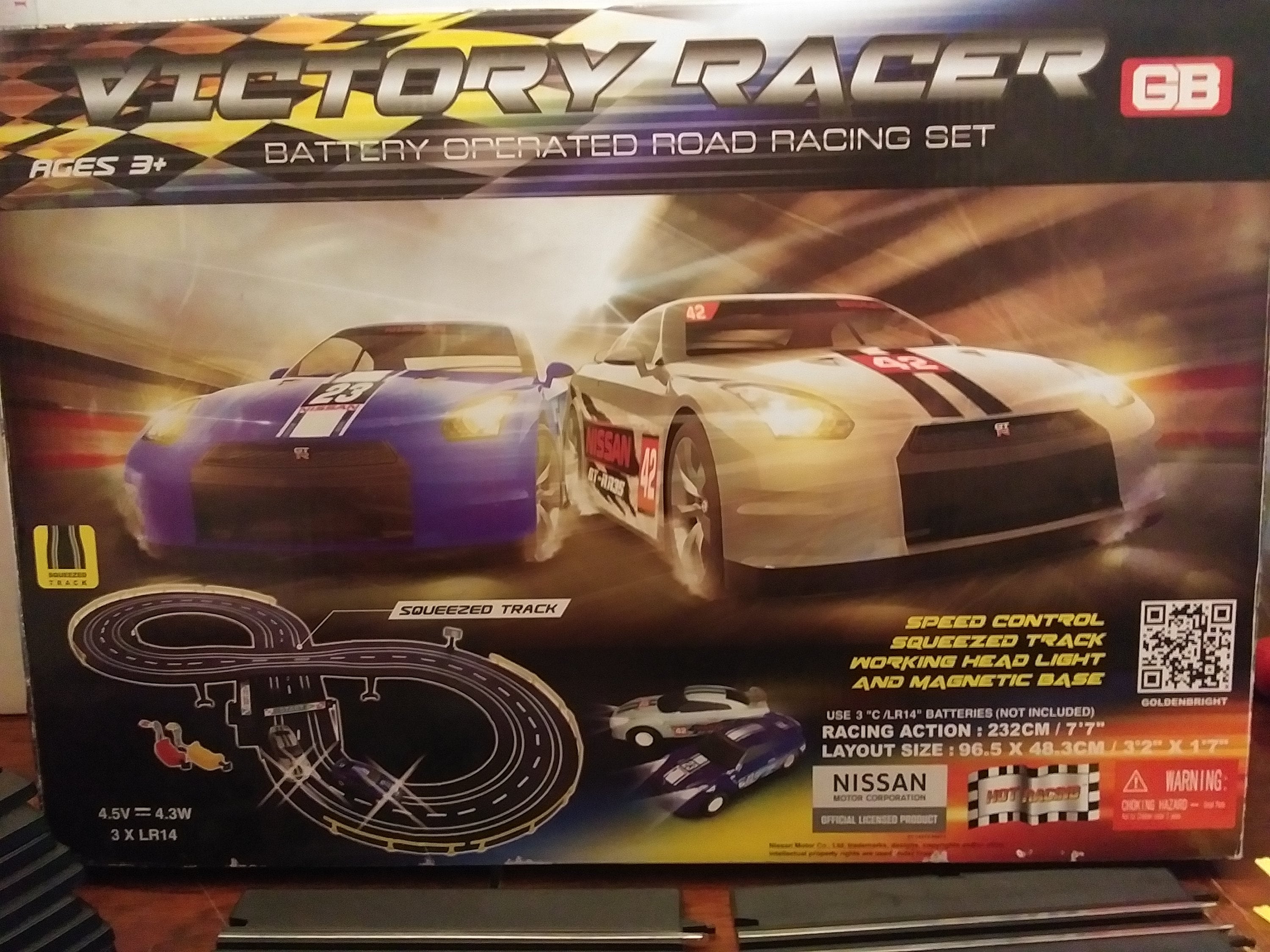 Carrera GO Red Victory 1:43 Scale Slot Car Race Set with Turbo Booster