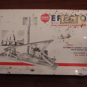 Vintage Gilbert Erector Set No. 2 in Original Metal Case w/Manual+